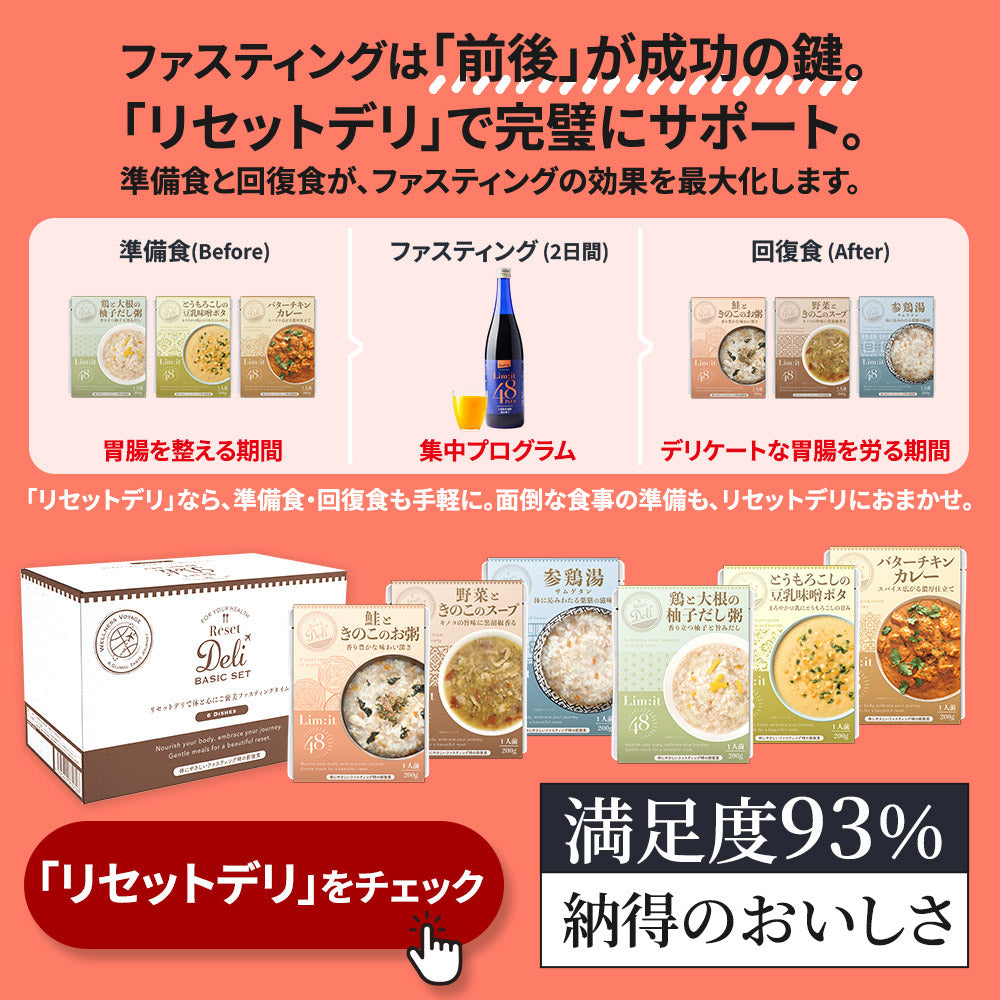 たった2日で完了する短期ファスティング専用ドリンク【リセット48PLUS